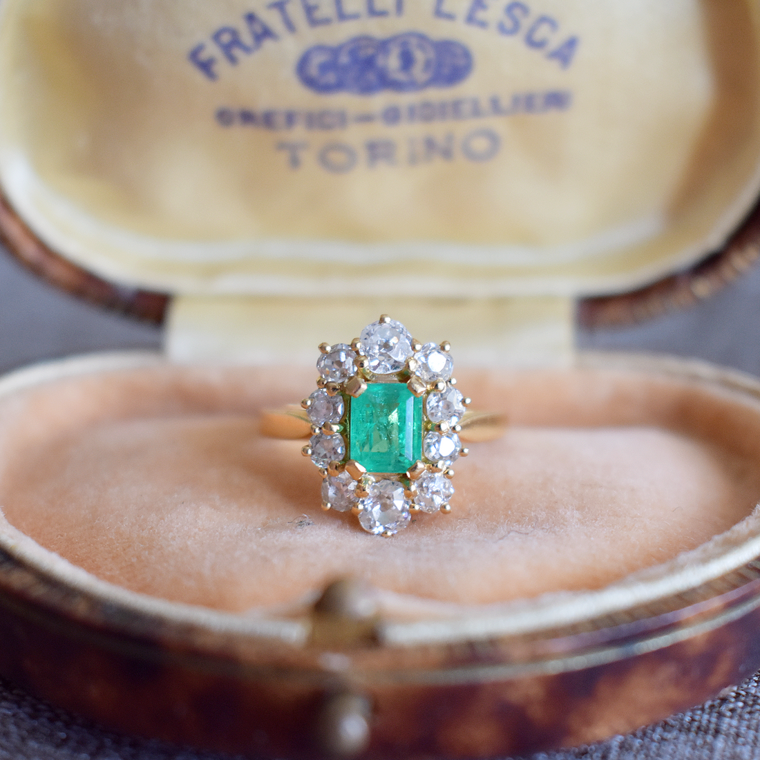 bague émeraude de Colombie diamants