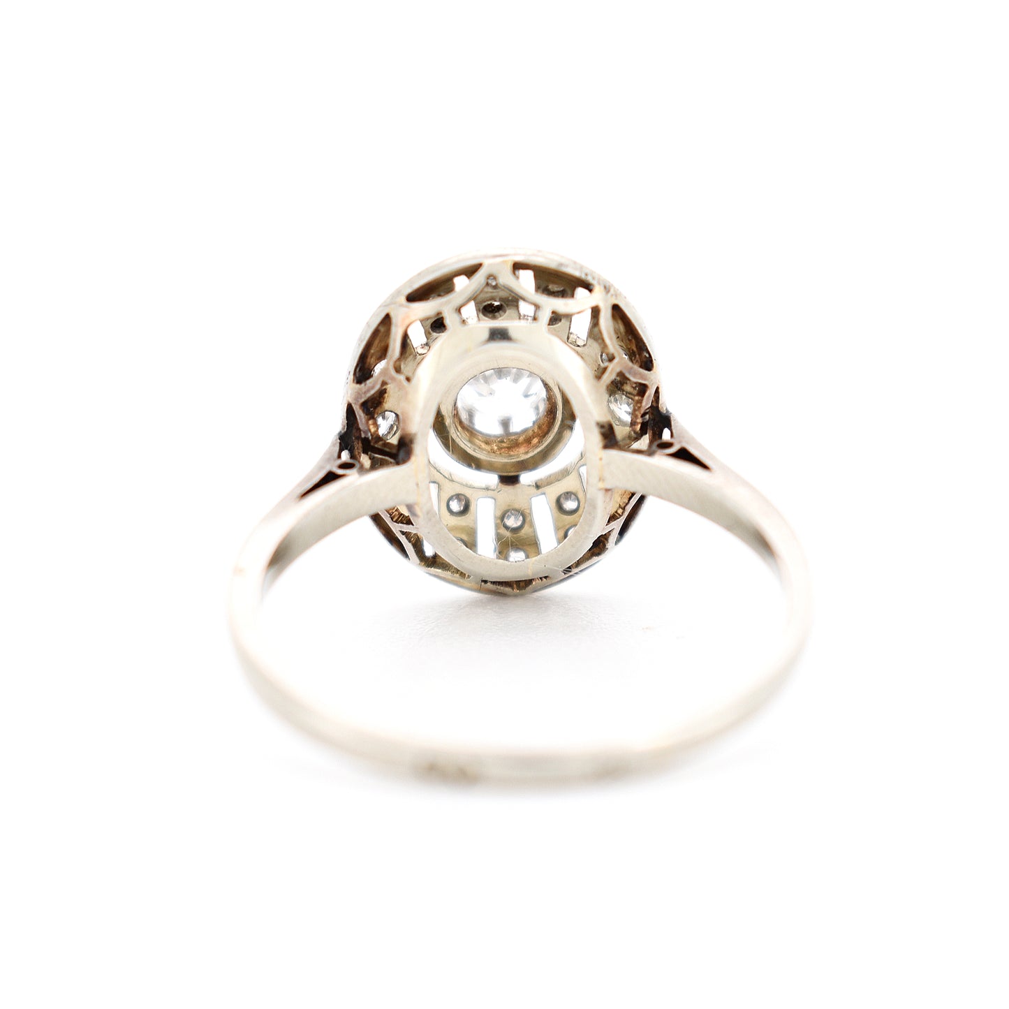 bague art deco or 18 carats diamants femme, dos