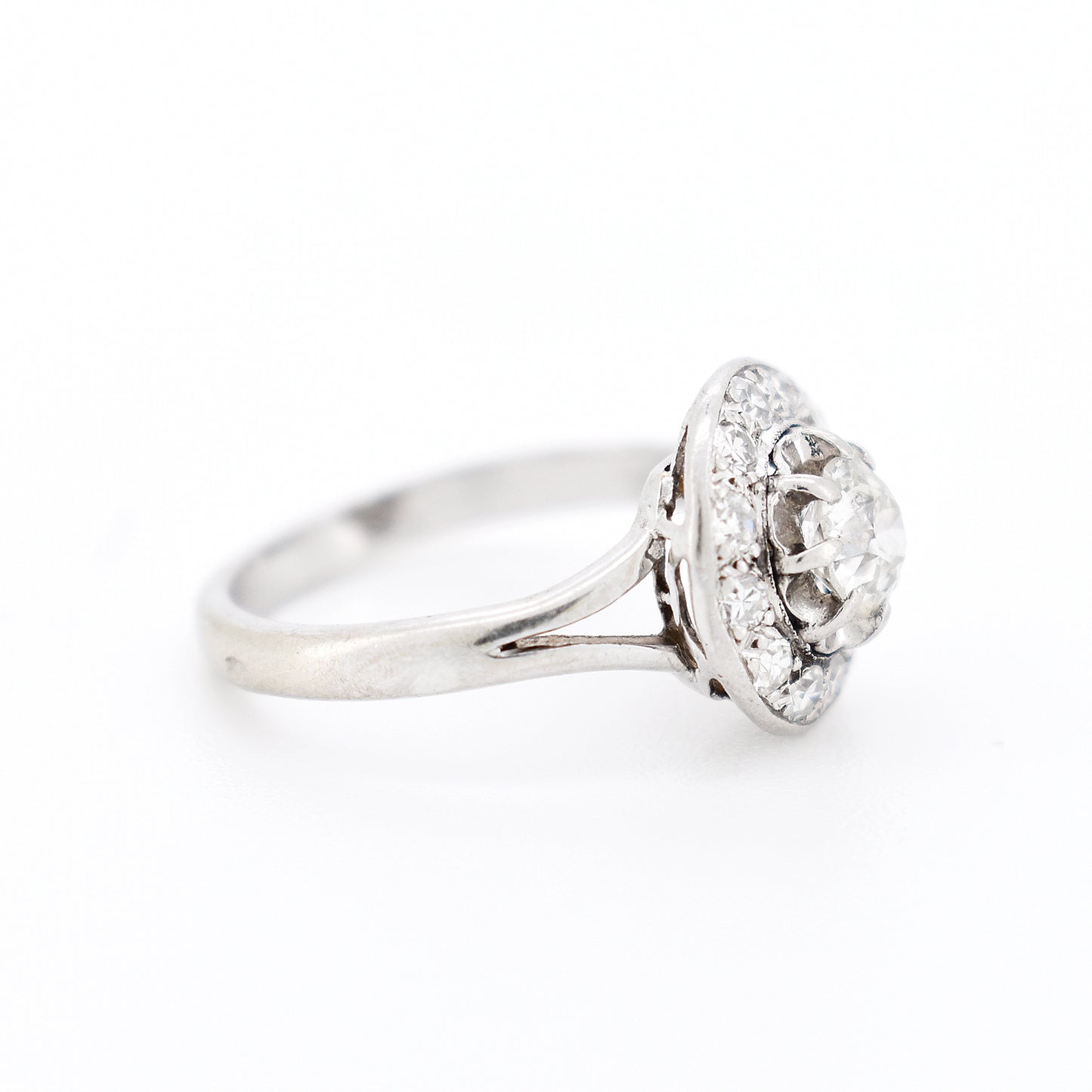 bague vintage rétro or 18 carats diamants, droite