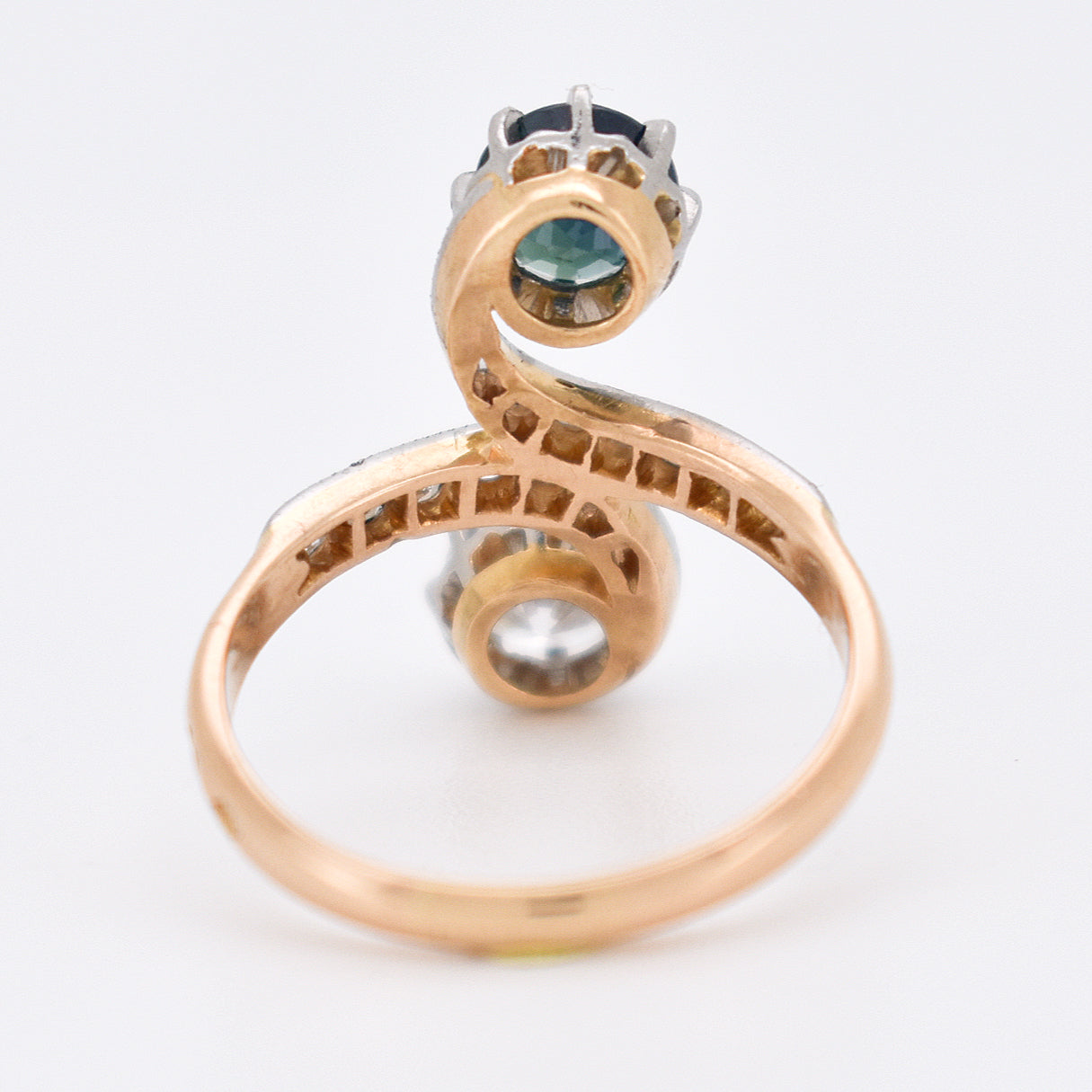 bague toi et moi diamants et saphir, belle époque (4)