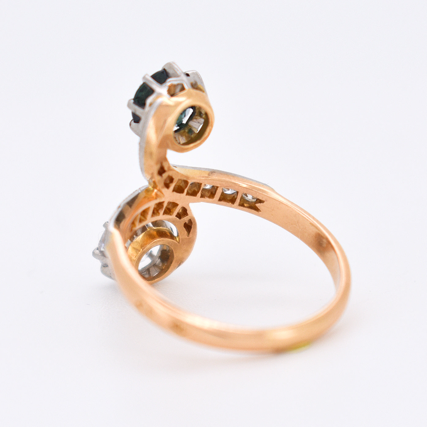 bague toi et moi diamants et saphir, belle époque (5)