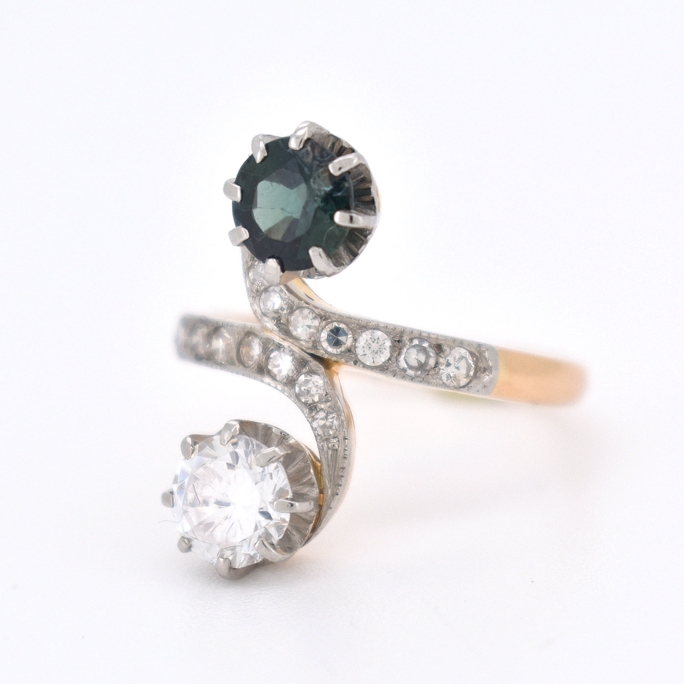bague toi et moi diamants et saphir, belle époque (7)