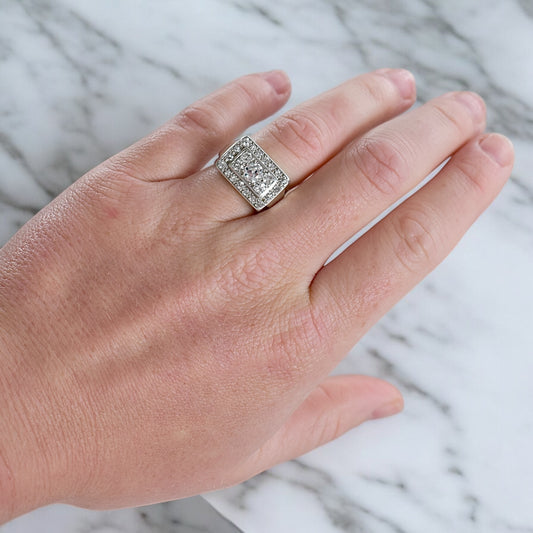 bague Chevalière Art Déco diamants 23