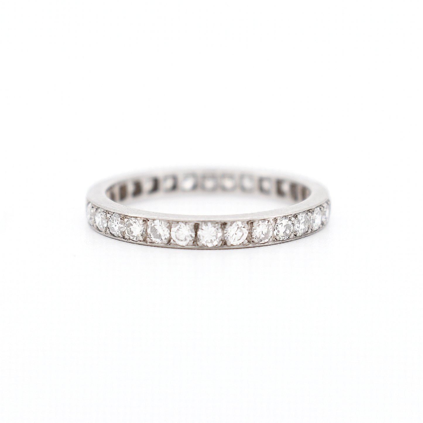 alliance art deco mariage femme diamants, face