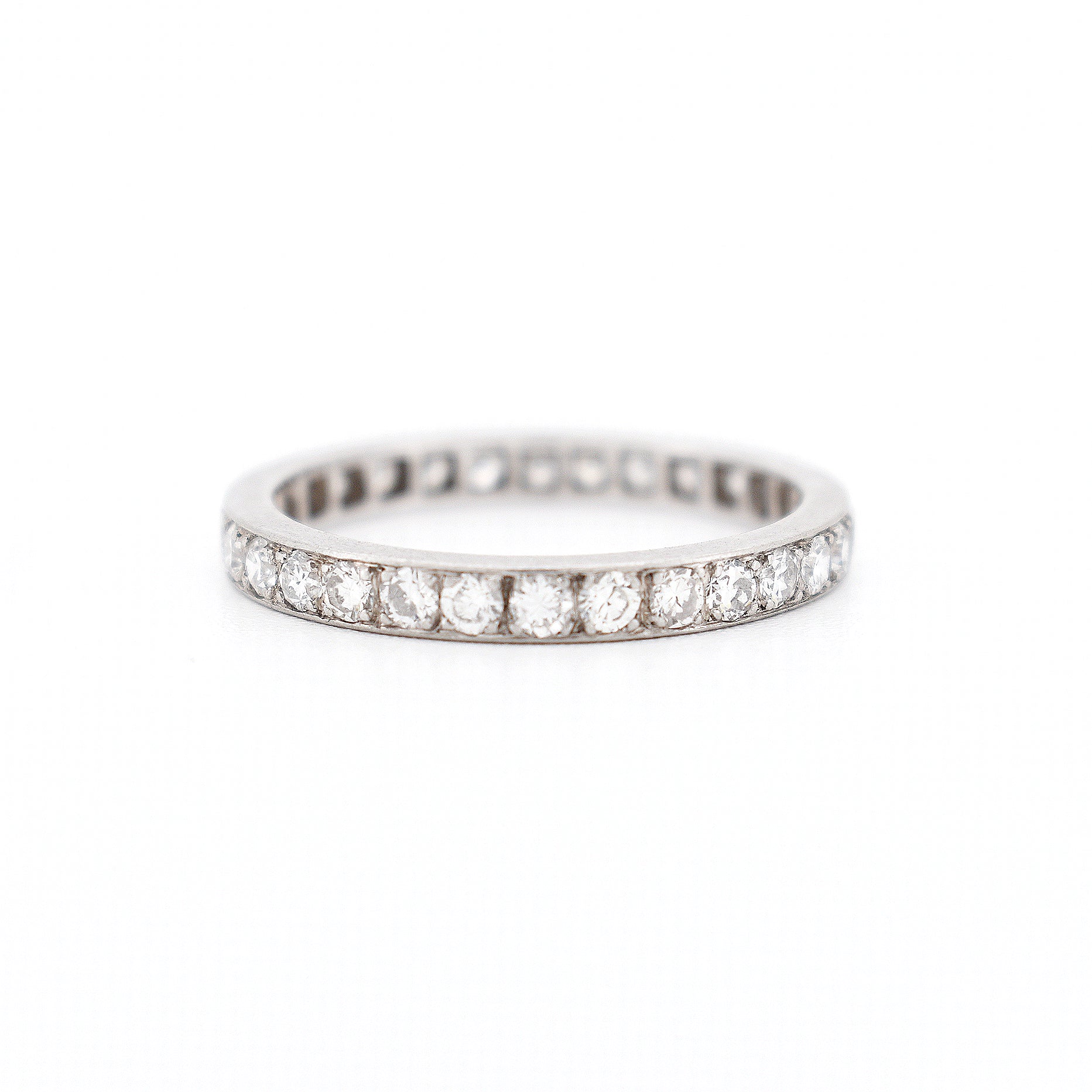 alliance art deco mariage femme diamants, face