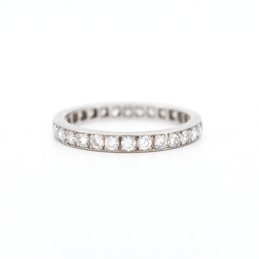 alliance art deco mariage femme diamants, face