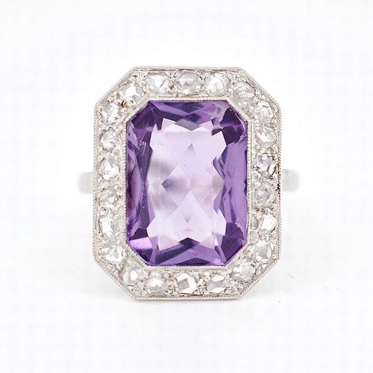 bague art déco améthyste diamants