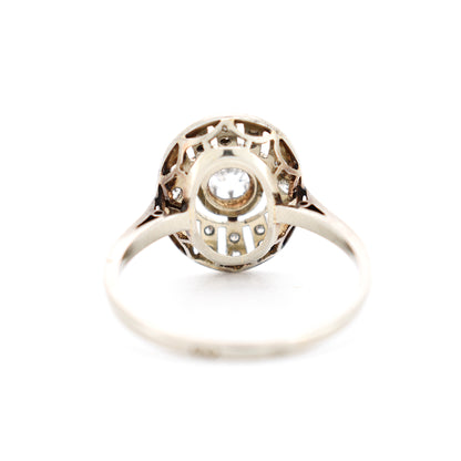 bague art deco or 18 carats diamants femme, dos