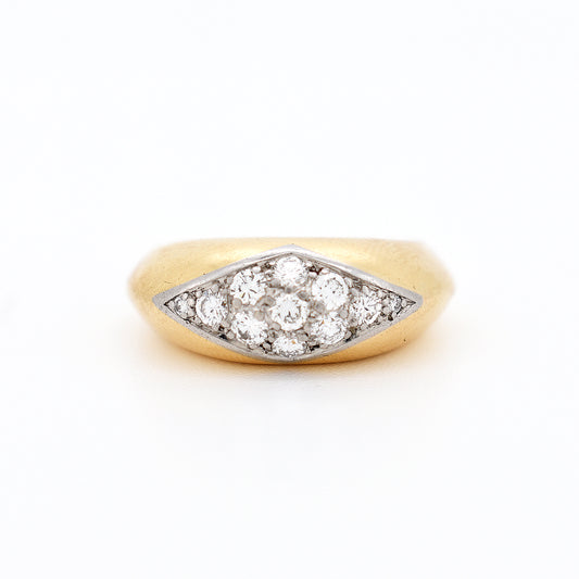 bague jonc oj perrin or diamants femme, face