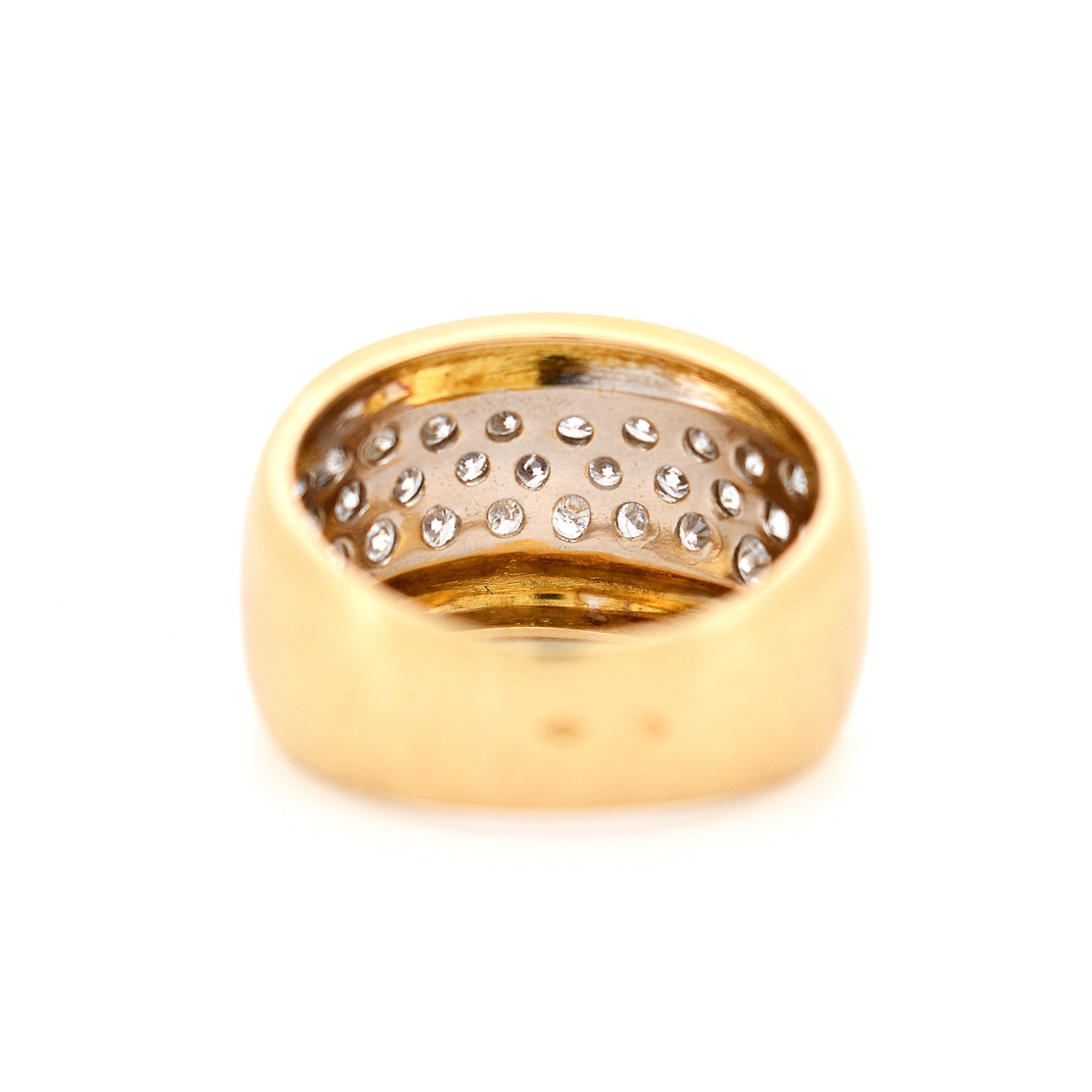 bague jonc or 18 carats et diamants rétro, dos