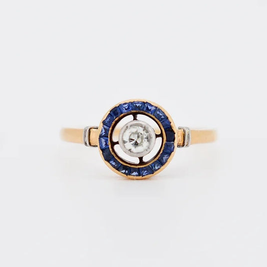 bague or saphir diamant