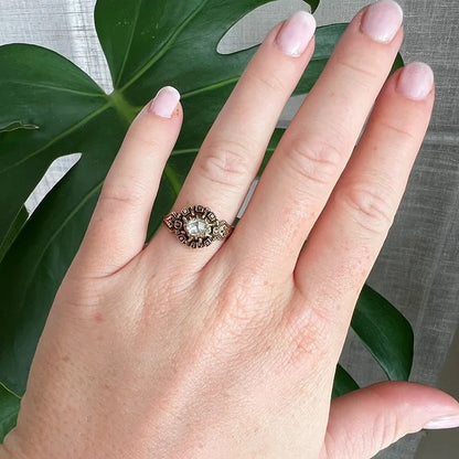 bague renaissance or diamant email porte