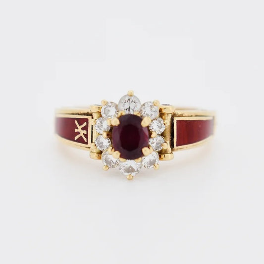 korloff bague enamel or rubis